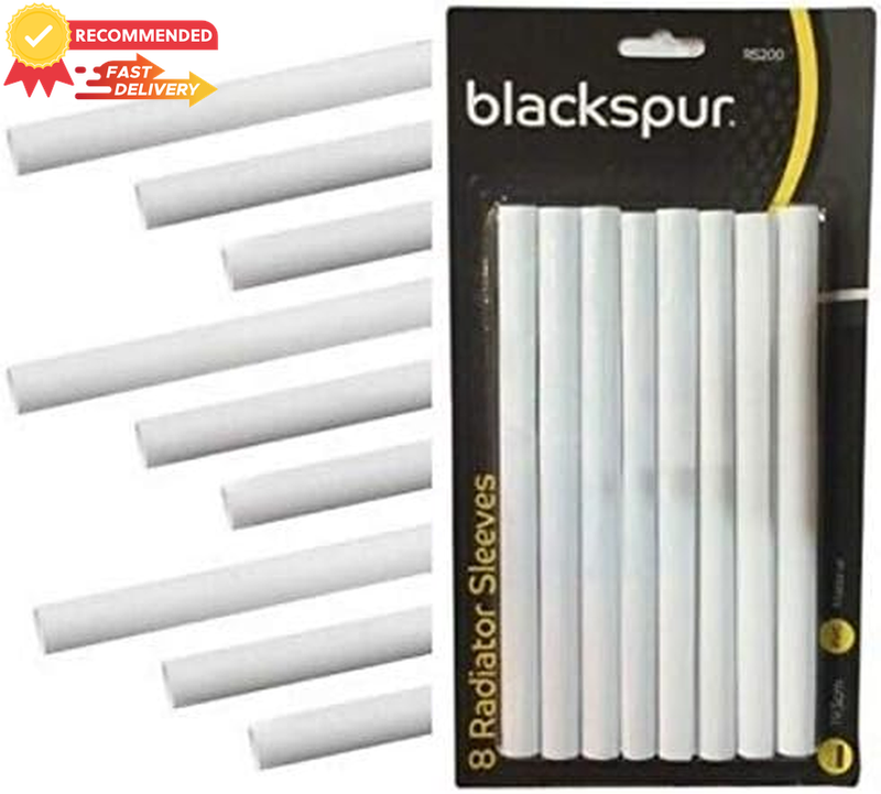 2x White Radiator Pipe Cover Sleeves 15mm - 8 Pack Heat Shield Capsule