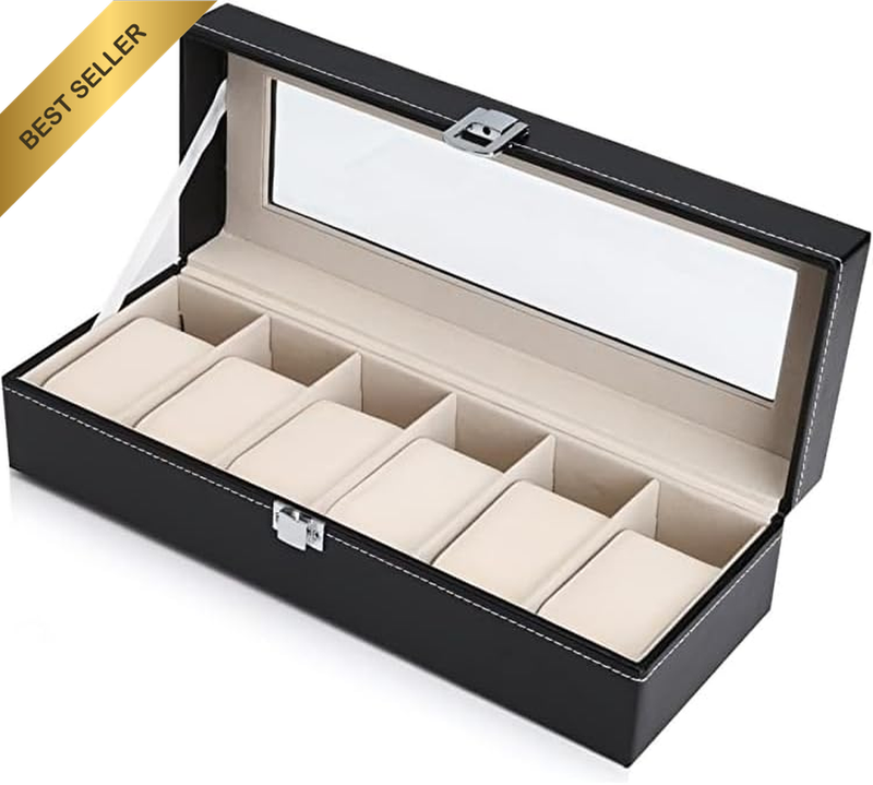 Okam Australia Pty Ltd Watch Box to Store 6 Watches. Wooden Wristwatch Organiser