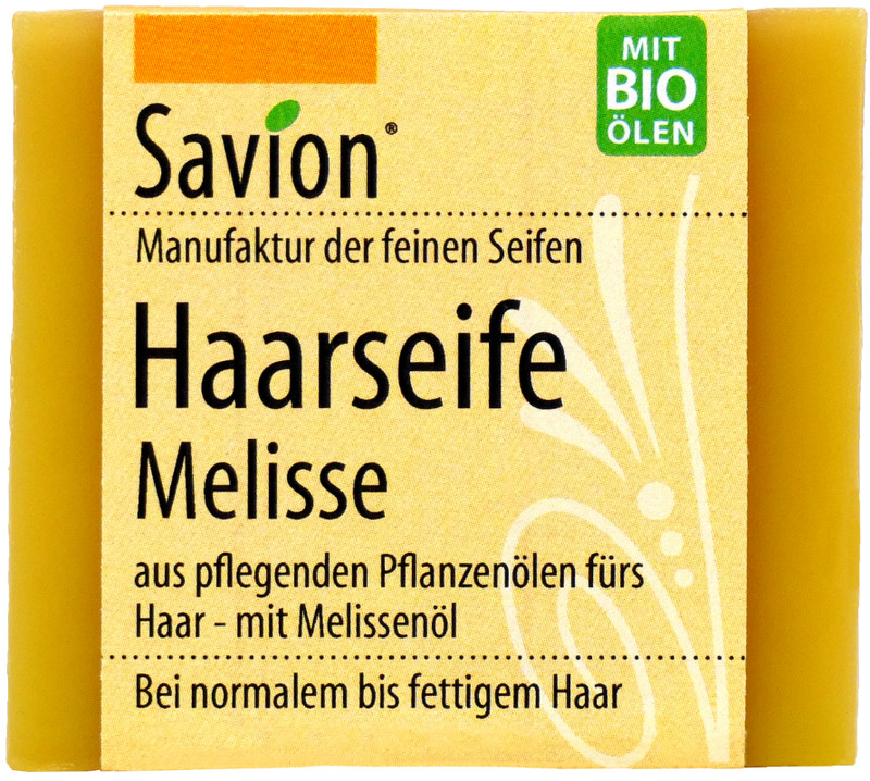 Savion Haarseife Melisse 85 G Vegan Haarwaschseife Shampoo Gratis* Luffa-Schwamm