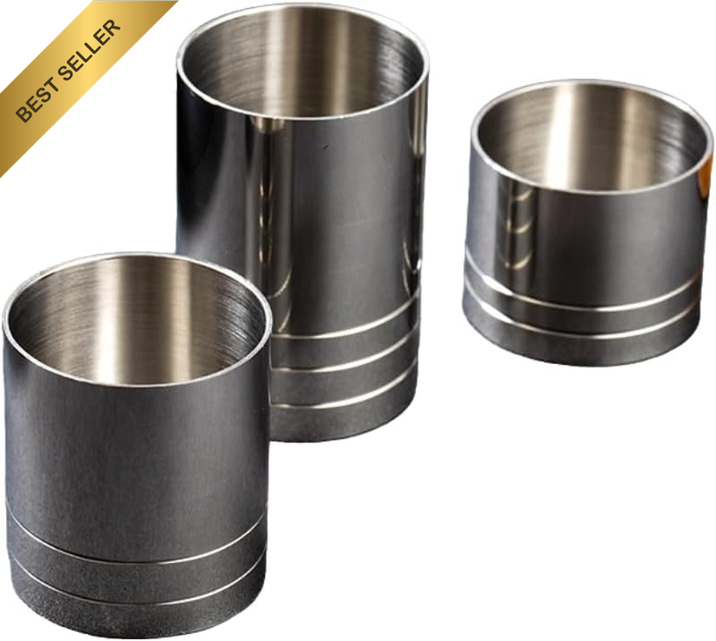 Stainless Steel Thimble Bar Measure/Spirit Measure (Silver, Set of 3(25Ml;35,L;5