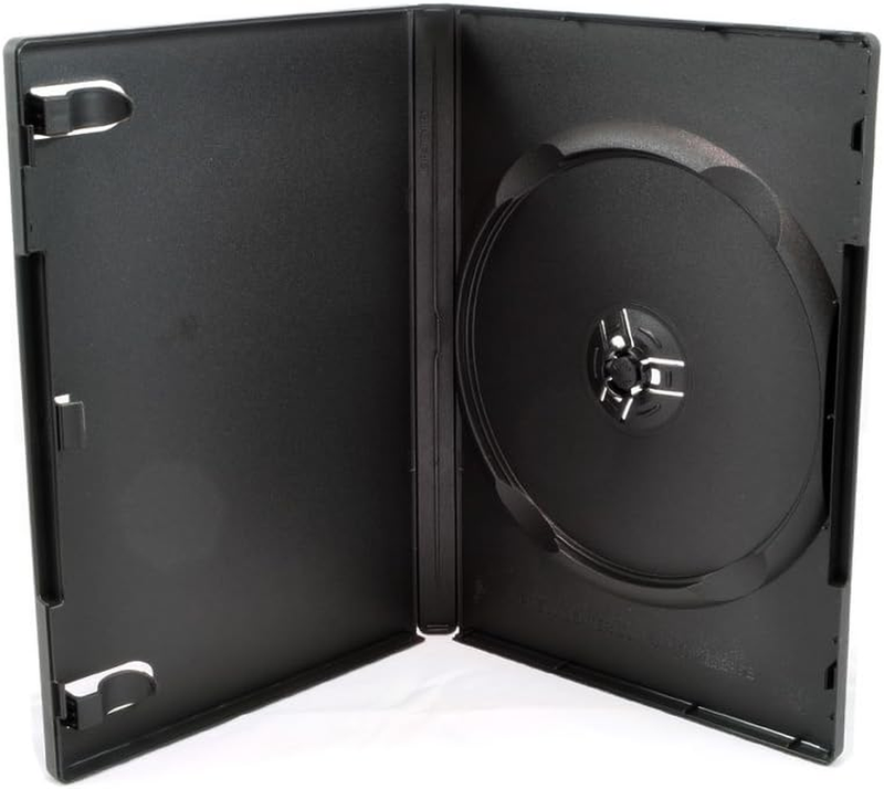 25 Pack  Standard 14Mm Black Signle Disc DVD Cases with Outter Clear Sleeve
