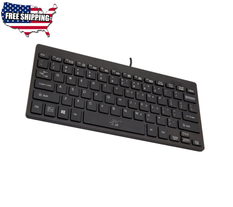 Mini Keyboard Wired Thin Light 78 Keys USB Multimedia Small for Pc Computer Lapt