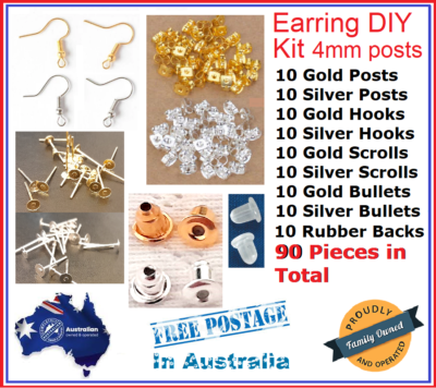 Jewellery Making Pack Set Kit Hypoallergenic Earring Backs