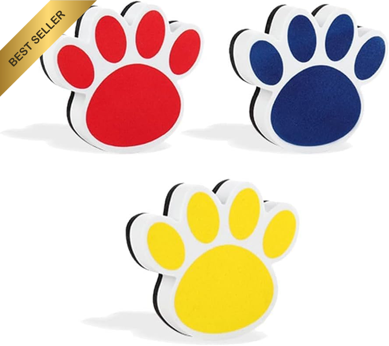 3PCS Magnetic Dry Erasers, Mini Footprint Whiteboard Eraser with Thick Felt Bott