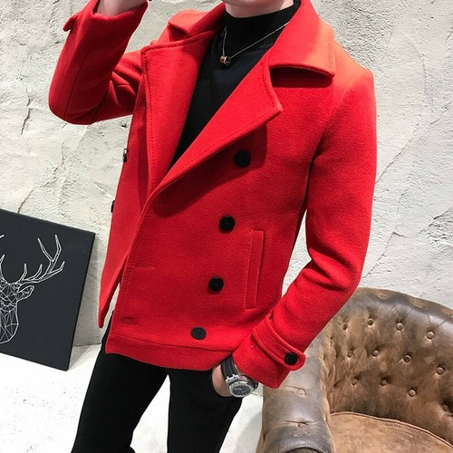 red peacoat mens