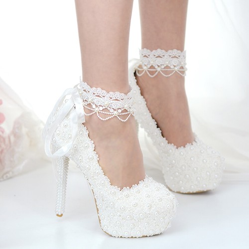 white platform heels wedding