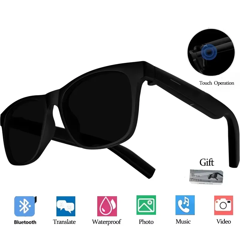 AI Smart Glasses 8K Touch Control Photo Camera Recording Translator Voice Assist