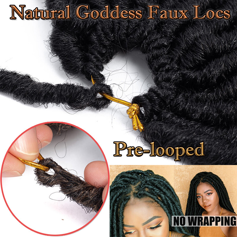 3 Packs On Sale Goddess Locs Afro Crochet Braiding Hair Extensions