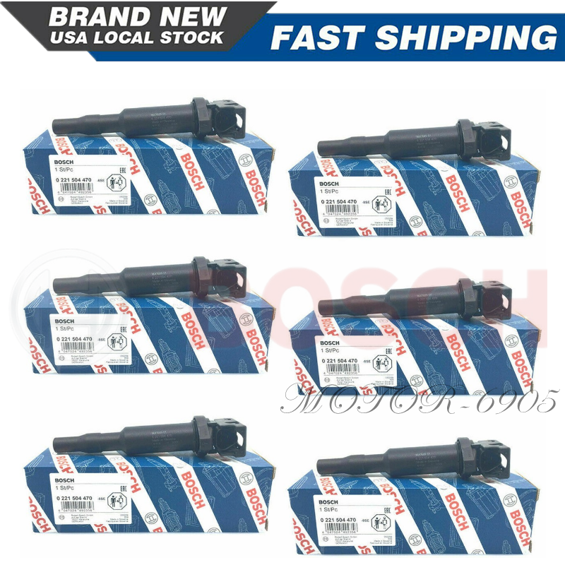 6 Packs Updated W/ Connector Boot Genuine Bosch 0221504470