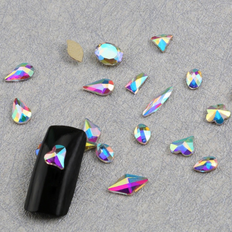 20 50pcs Nail Art Rhinestones Glitter Diamond Crystal Gem 3D Tips DIY Decoration