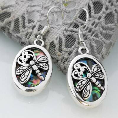 BOHO Retro Abalone Shell Earrings Animal Dragonfly Turtle Dangle Party Jewelry