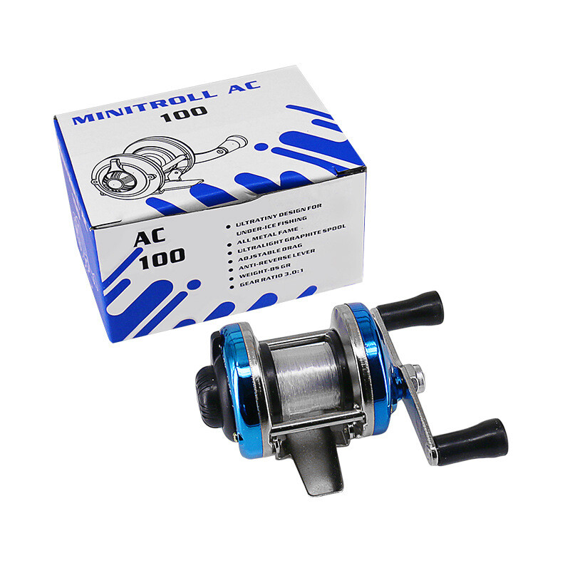 Portable Mini Fishing Reel Aluminum Spool Metal Small Spinning Reel Winter Ice