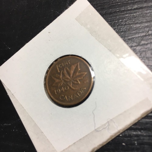 King George VI 1940 Canada 1 Cent Coin COPPER Circulated FS