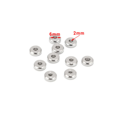 100pcs/lot Stainless Steel Silver/Gold Spacer Beads Metal Loose Beads 6mm/8mm 