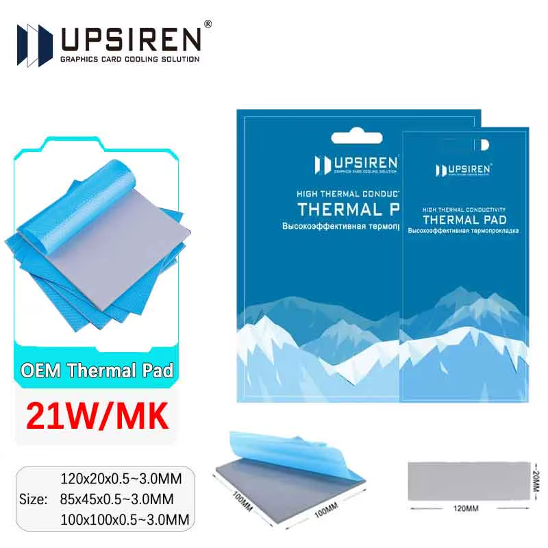 21W/mk 0.75/1.25/1.75mm GPU CPU Heatsink Cooling Conductive Silicone Pad High Qu