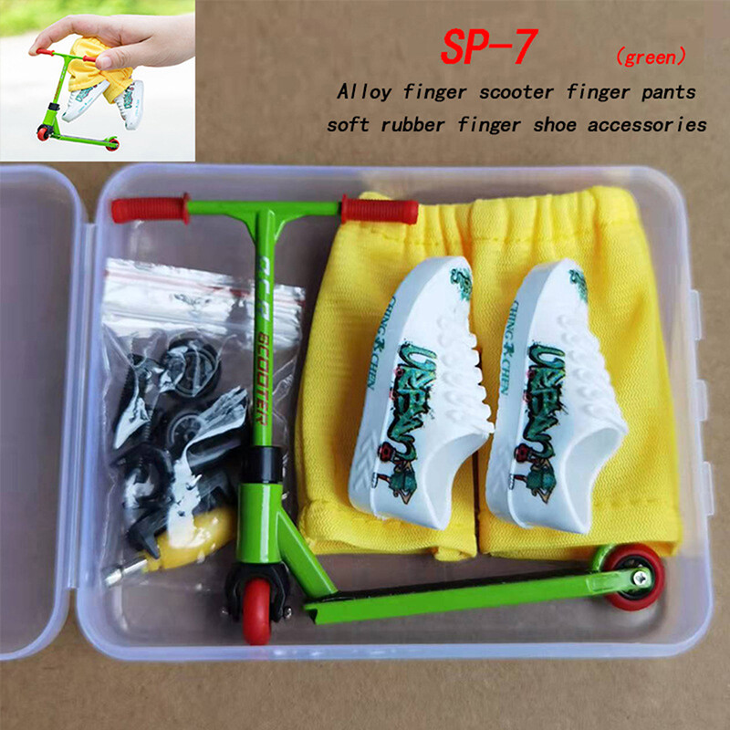 Mini Finger Scooter Set Mini Finger Skateboard with Pants and Shoes Toy Gift-