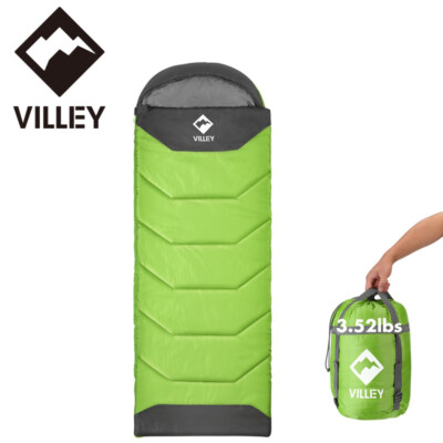 VILLEY 87''Lx31''W Camping Sleeping Bag Lightweight Compact Backpacking Sleep Bags