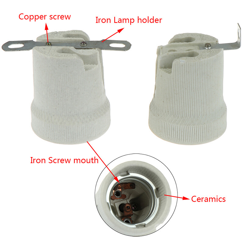 E27 Ceramic Screw Base High Temperature Resist Socket Light Bulb Holder Adap_m$