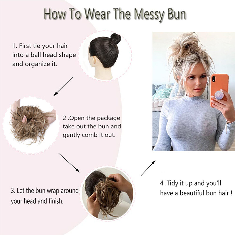 THICK X-LARGE Messy Bun Hair Piece Scrunchie Tousled Updo Wrap Hair Extensions