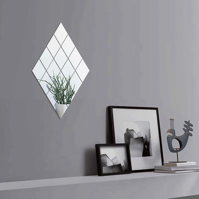 16 X DIY Spiegelfliesen Wandspiegel Spiegelfolie Selbstklebend Aufkleber Folie