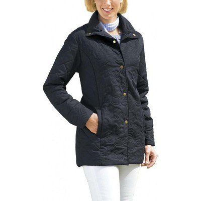 STEPPJACKE MIT PELZKRAGEN DAMEN LONGJACKE WINTERJACKE ÜBERGANGSJACKE GR. 48 NEU