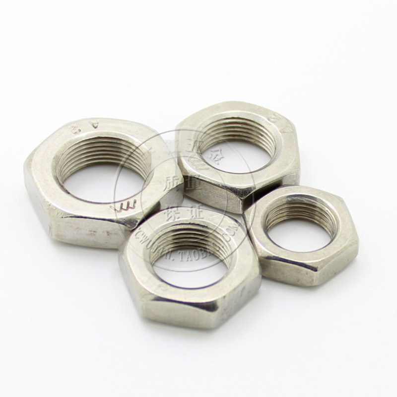 304 Stainless Steel Select Size M8 M24 Thin Hex Nuts Right Hand Fine