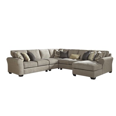 Ashley Pantomine 5 Piece Left Facing Sectional in Driftwood