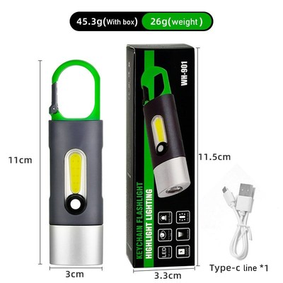 Mini COB Keychain Flashlight Rechargeable Outdoor LED Camping Hike Light 1-3PACK
