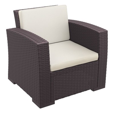 Compamia Monaco Outdoor Club Chair in Brown with Cushion