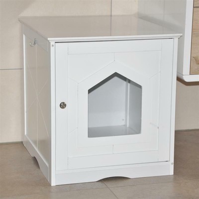 Katzenschrank Katzenhaus Katzentoilette Katzenklo Katzenbett Katzenhöhle weiß