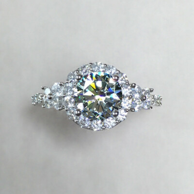 Women Jewelry Fashion Round Cubic Zircon Wedding 925 Silver Filled Ring Sz 6-10