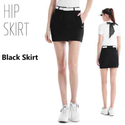 Women's Autumn Winter Golf Sweaterong Sleeved Patchwork Top Slim Pencil Skorts