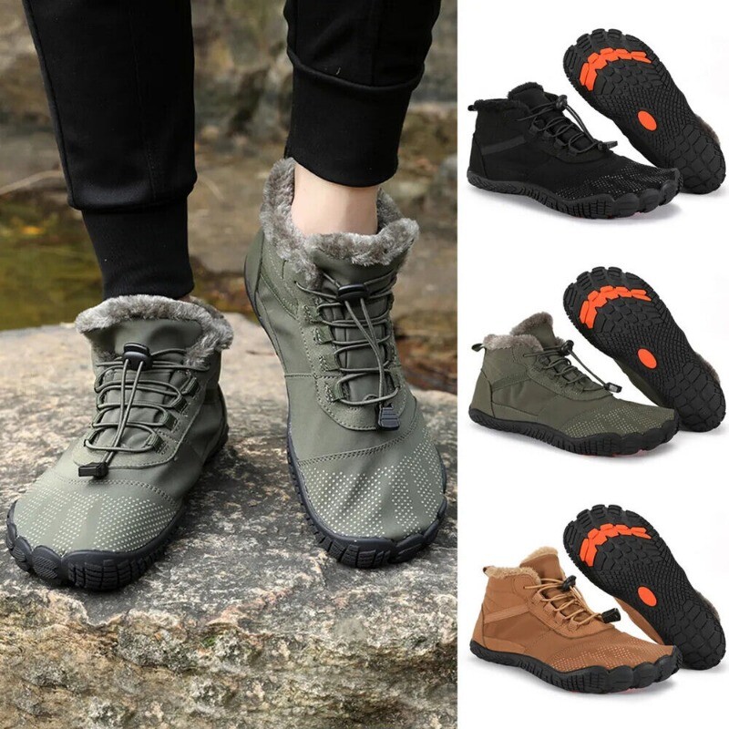 Winter Boots Snow Barefoot Casual Shoes Outdoor Work Shoes Warm Fur Ankle Shoes