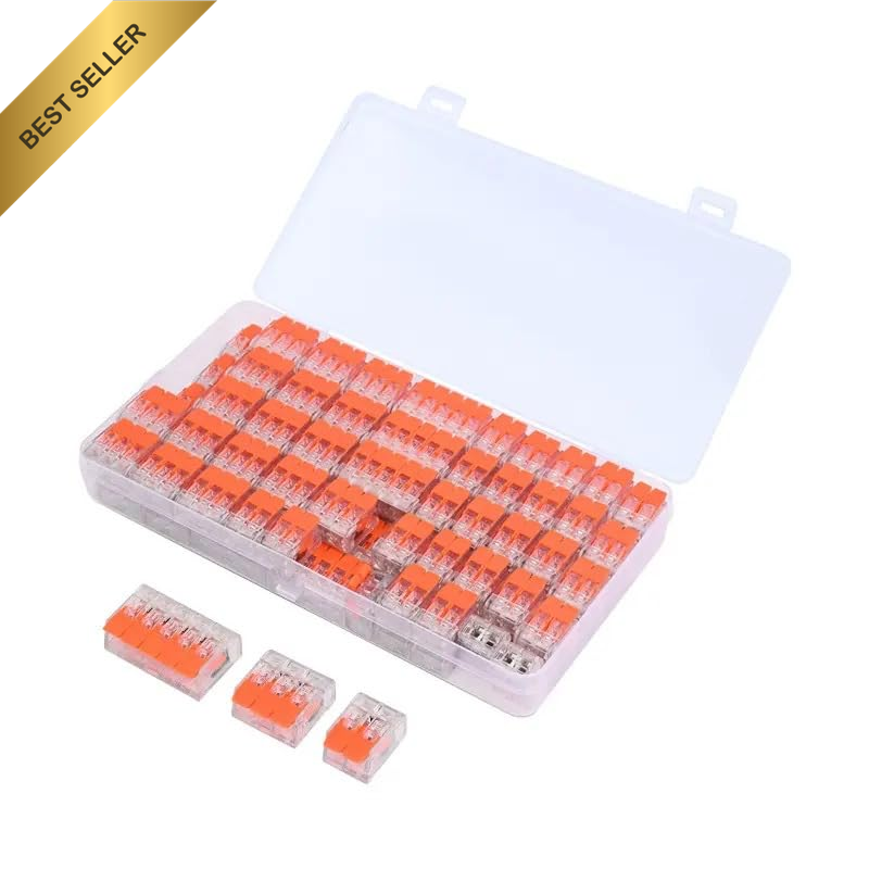 Lever Wire Connectors, 75 Pcs Wire Connector Assortment Pack Compact Splicing Co