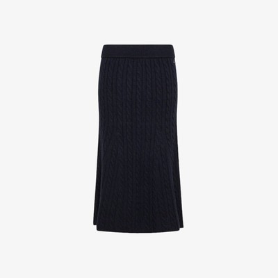 Gonna in lana Donna Sun 68 Blu Navy K44251 Long Skirt Cable AI24