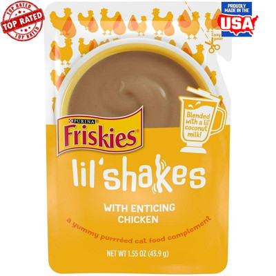 Lickable Puree Cat Food Toppers Real Chicken Coconut Milk For Purrfect Mealtime