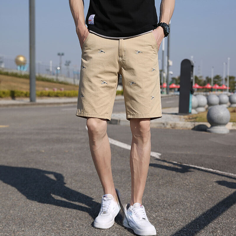 Zonbailon Summer Men's Shorts Cotton Loose Sports Pants Casual