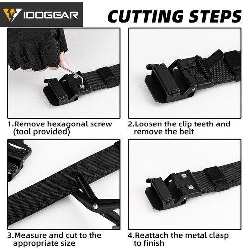IDOGEAR Tactical Belt 1.5" Sturdy Ratchet Nylon Gun Belt Rigid Heavy Duty Army