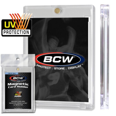 Qty: (5) BCW Brand 130pt Magnetic One Touch Thicker Card Holders 130 pt.