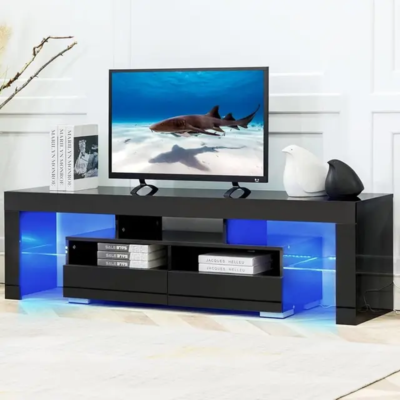 Entertainment Center With Color Changing Led Lights