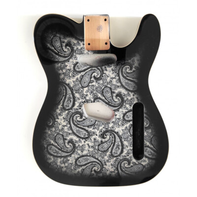 3 Pieces Tele Style Alder Body, Black Paisley, Double binding