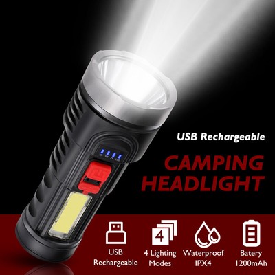 90000000LM Super Bright USB Rechargeable LED Spotlight Flashlight Searchlight US