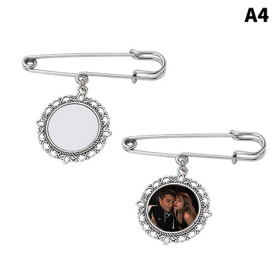 Photo Charm Diy Pin Making Wedding Charm Oval Aluminum Sheet Photo Frame Broo:PW