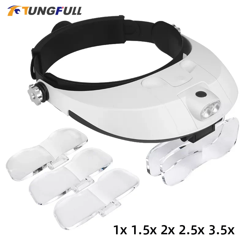 Magnifier headband glasses magnifier binocular glass headset magnifier glasses w