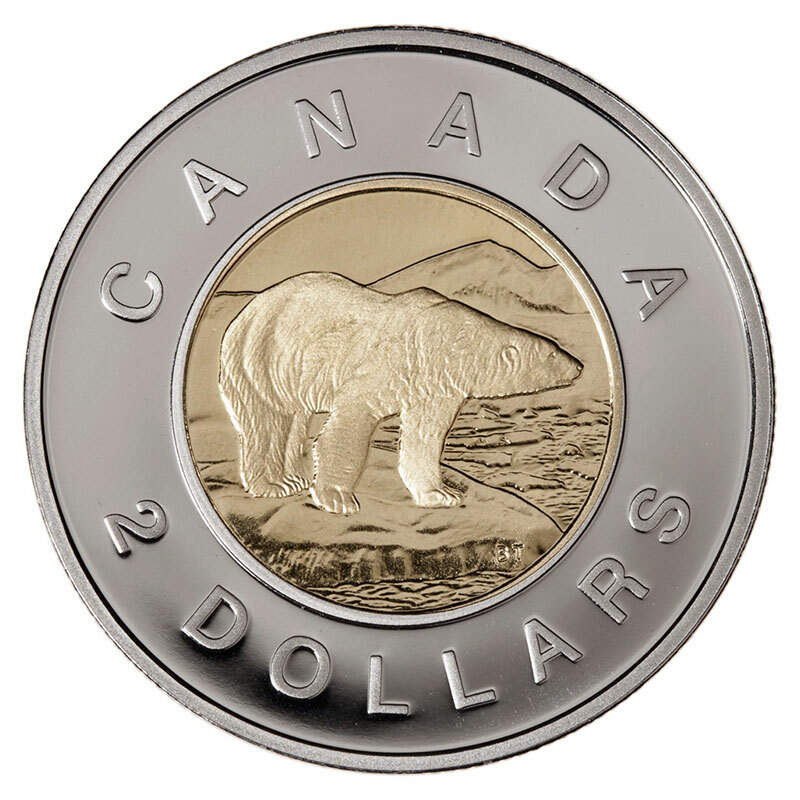 🇨🇦 Canada 2 (Two) Dollars 🎃 $2 Coin, Toonie, Polar Bear