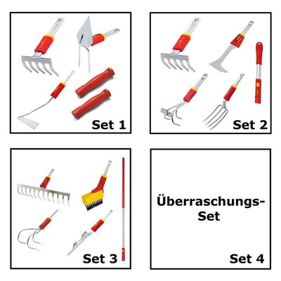 WOLF Gartengeräte Kleingeräte Set Garten-Werkzeug Jätegeräte Stiele Hand-Griff