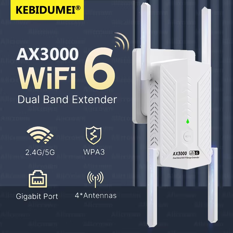 AX3000 WiFi 6 Repeater 5G 2.4G Dual Band Signal Booster 802.11ax Wi-Fi Extender
