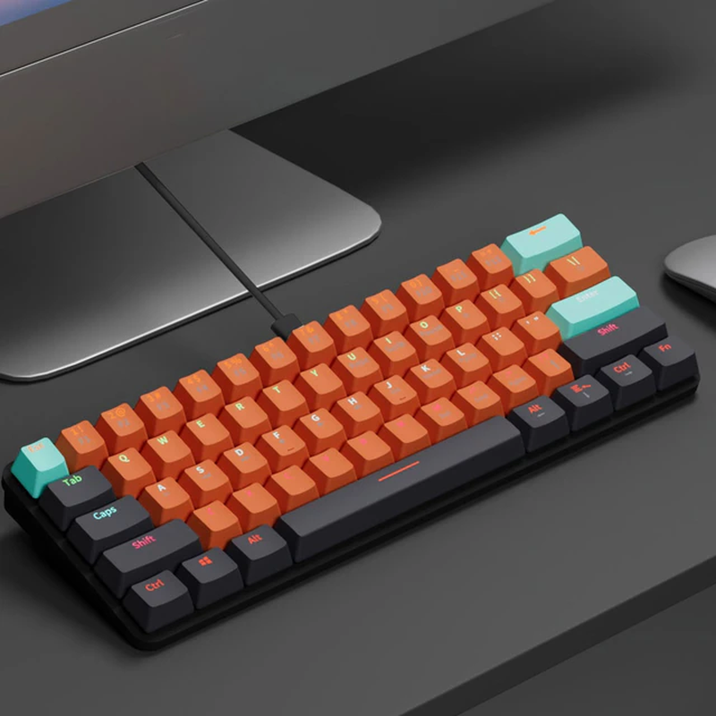 USB Mini Mechanical Gaming Wired Keyboard 61 Key Gamer for Computer PC Laptop