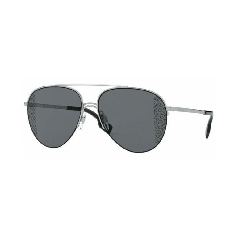 Pre-owned Burberry 3113 Sunglasses Color Silver 100587 In Gray