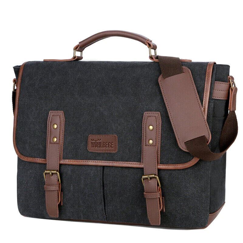 THE WOHLBEGE DOUBLE FRONT TIE BUSINESS Laptop Bag Messenger 